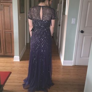 Adrianna Papell Plum Sequin Gown